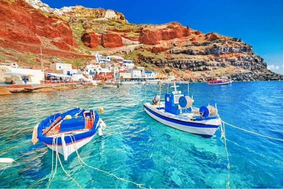 Vista do mar em Santorini